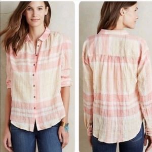 Anthropologie Holding Horses Gailen Plaid Button Front Flannel Shirt